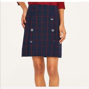 Loft Windowpane Shift Skirt NWT